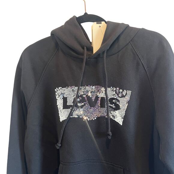 NWT LEVI'S SEQUIN S LOGO SPORT HOODIE - Picture 2 of 7